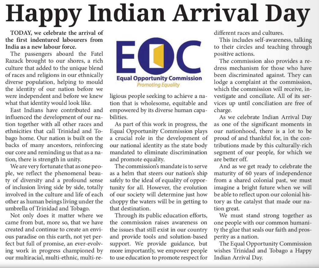 Happy Indian Arrival Day